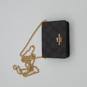 ⭐️Coach⭐️ Mini Wallet On A Chain In Signature Canvas